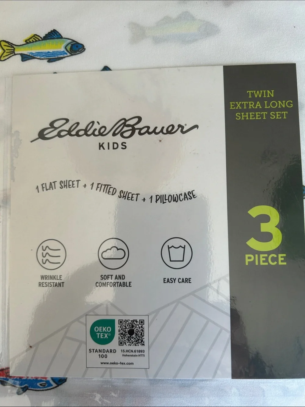 Eddie Bauer Kids Fish Lake Ultra Soft Sheet Set, Twin XL, NEW with tags